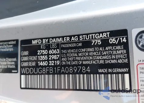 2015 Mercedes-Benz S 550 4Matic from USA, damaged, VIN WDDUG8FB1FA089784